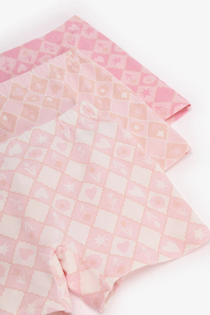 Kız Çocuk Princess Print Yıldız Desenli Pamuklu 3'lü Boxer