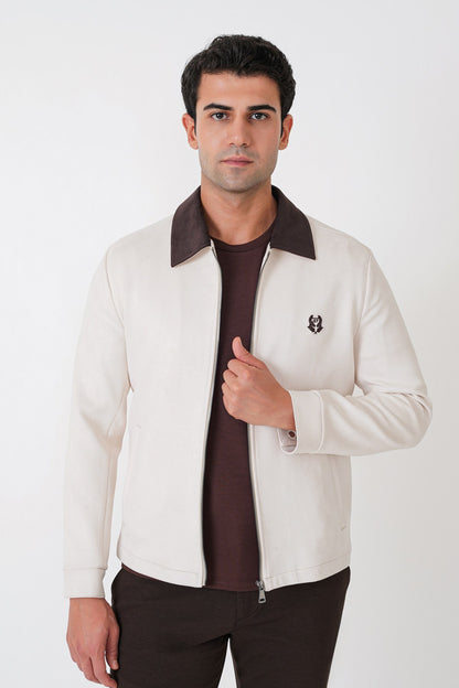 Comfort Fit Erkek Yaka Açık Bej Süet Mont Mt 183