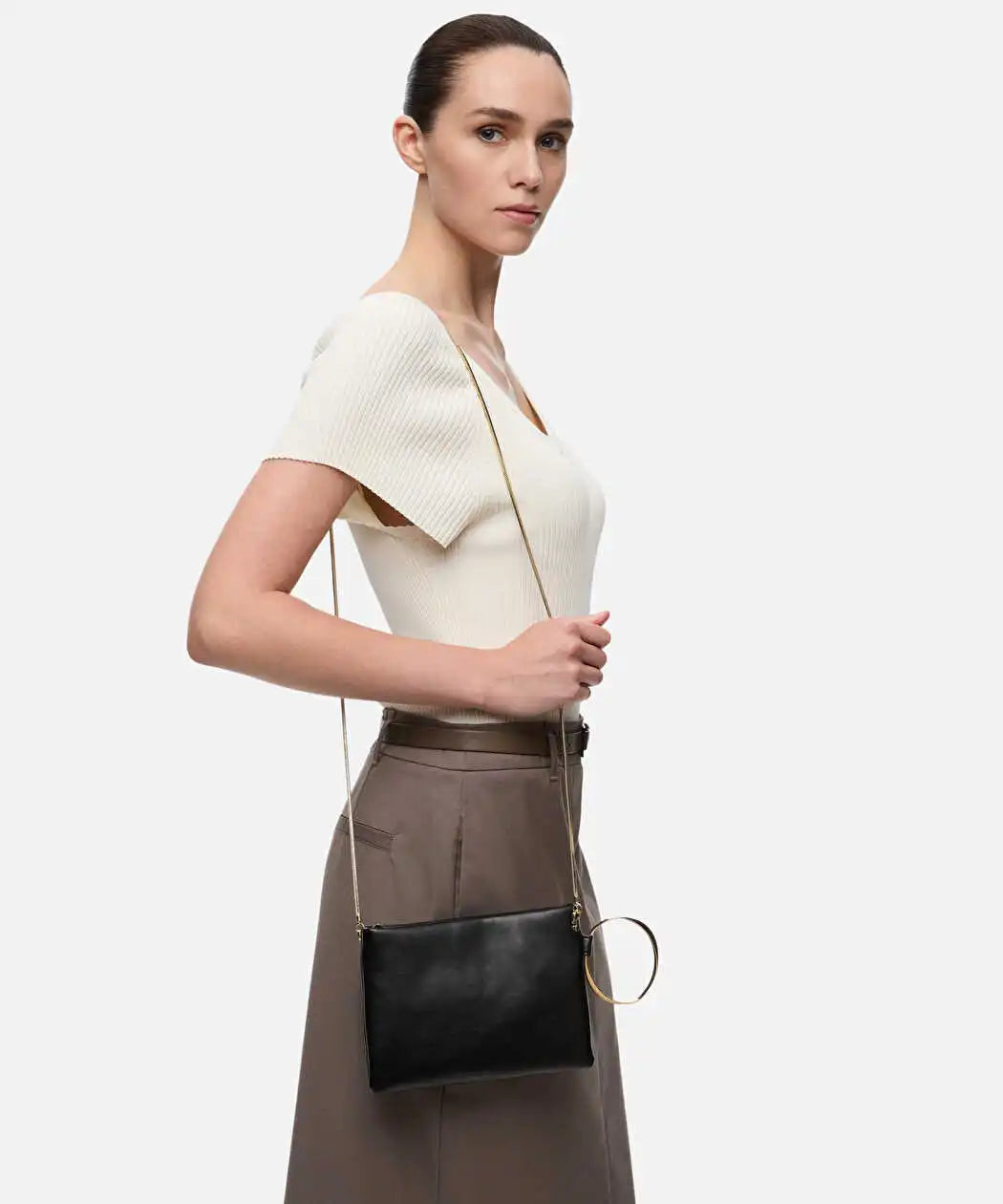 Siyah Metal Halkalı Zincir Askılı Clutch Iw6260121004001 | Ipekyol