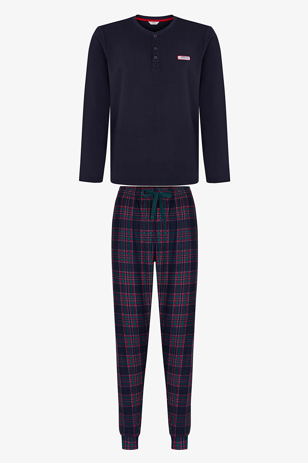 Erkek North Rail Çizgili Uzun Kollu Jogger Pijama Takımı