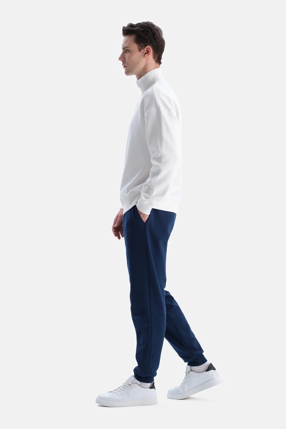Ekru Halfzip Pike Interlok Sweatshirt