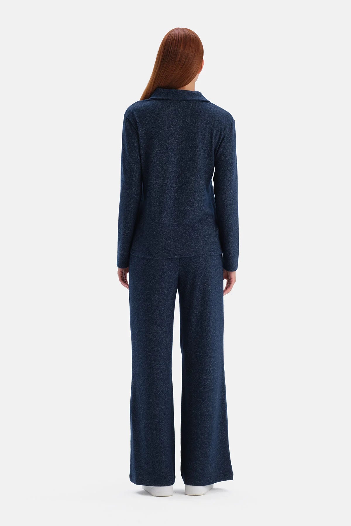 Lacivert Bol Paça Basic Pantolon