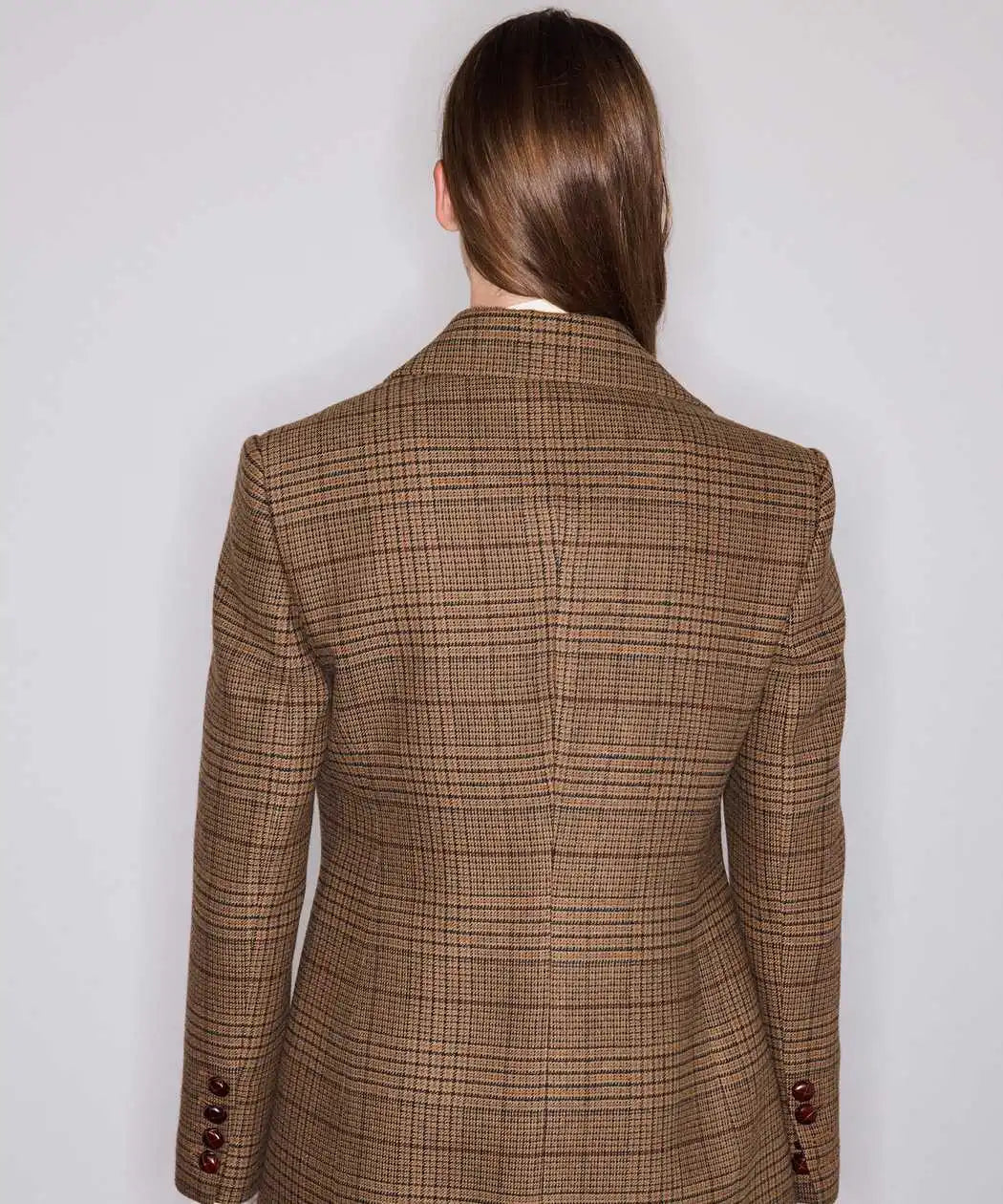 Kahverengi Ekose Desen Bel Vurgulu Blazer Iw6260106145074 | Ipekyol