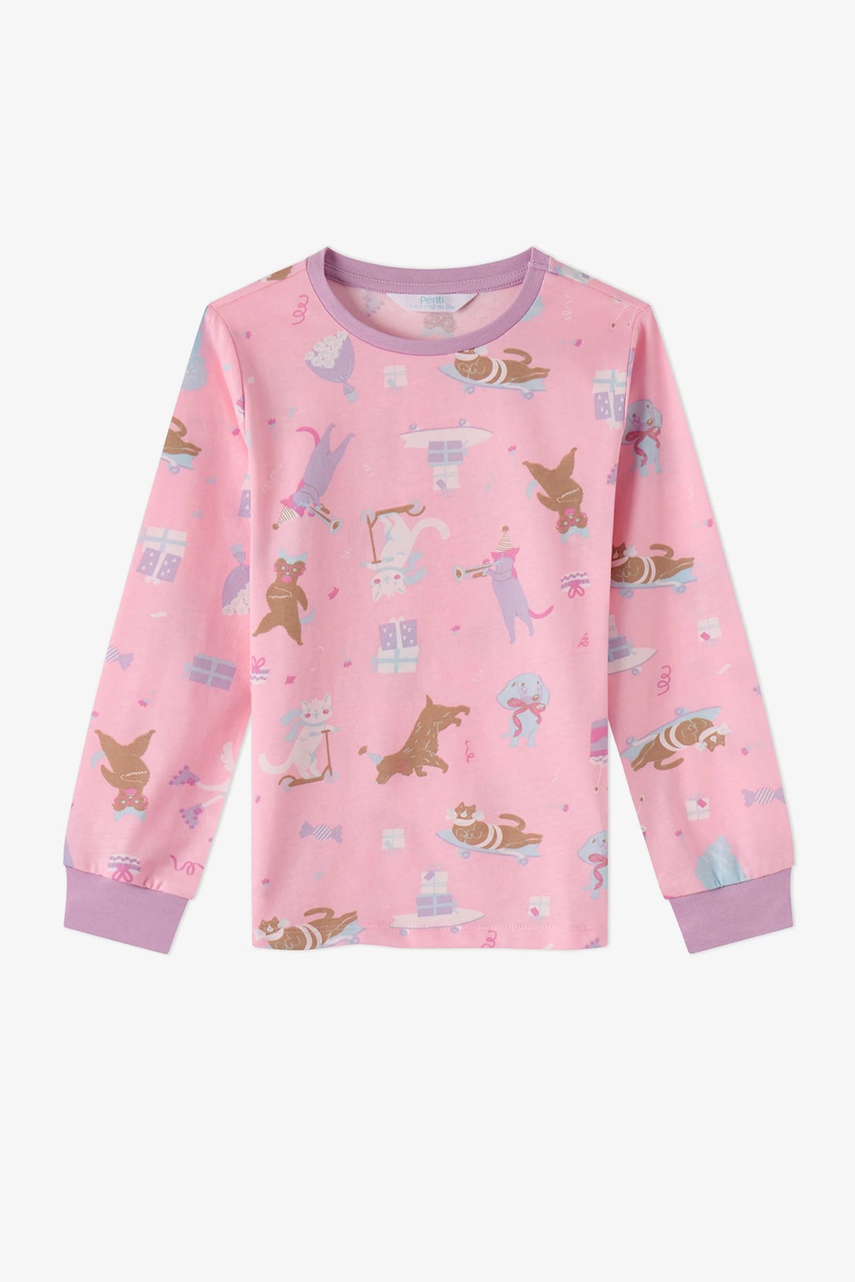 Kız Çocuk Pembe Season Fun Pamuklu Uzun Kollu 2'li Pijama Takımı