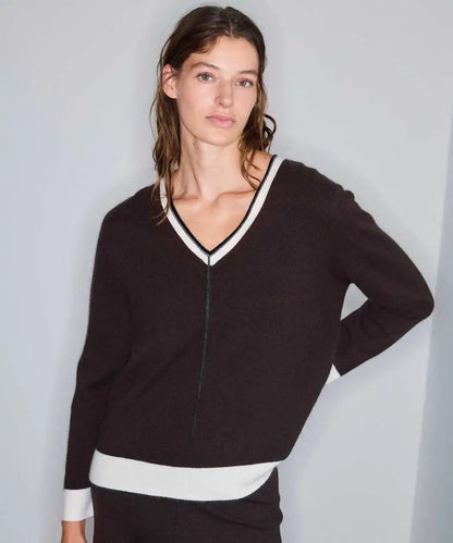 Kahverengi Yün Içerikli Colorblock Triko Iw6260050218186 | Ipekyol