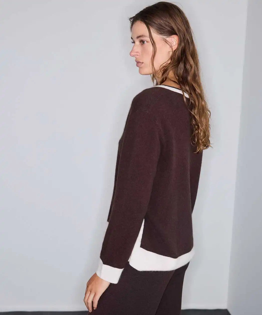 Kahverengi Yün Içerikli Colorblock Triko Iw6260050218186 | Ipekyol