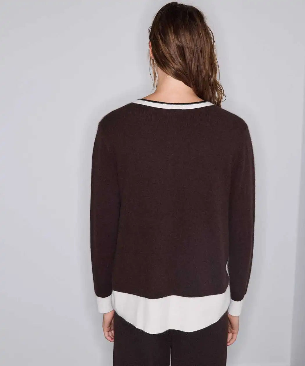 Kahverengi Yün Içerikli Colorblock Triko Iw6260050218186 | Ipekyol