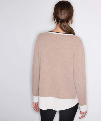 Bej Yün Içerikli Colorblock Triko Iw6260050218090 | Ipekyol