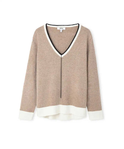 Bej Yün Içerikli Colorblock Triko Iw6260050218090 | Ipekyol