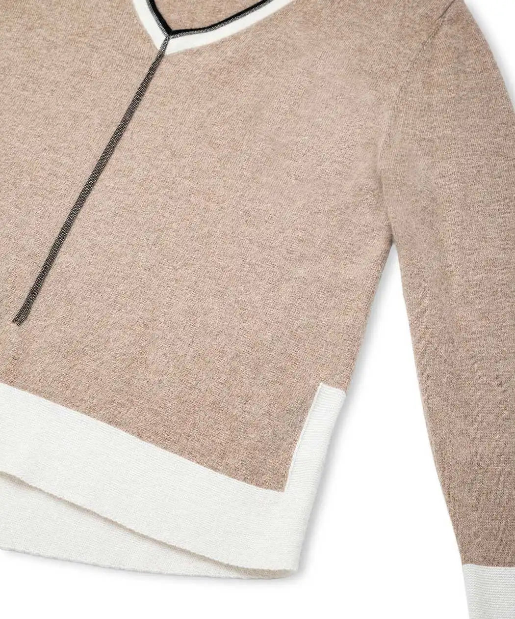 Bej Yün Içerikli Colorblock Triko Iw6260050218090 | Ipekyol