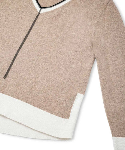 Bej Yün Içerikli Colorblock Triko Iw6260050218090 | Ipekyol