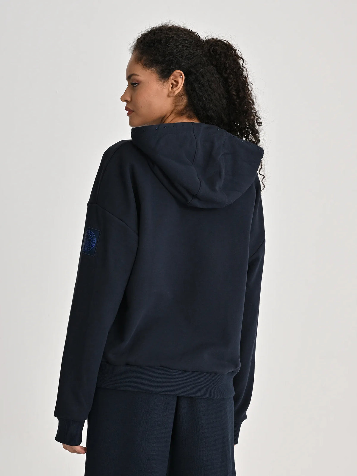 Fenerbahçe Lacivert Trend Taş Baskılı Kadın Oversize Sweatshirt