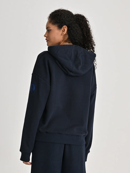 Fenerbahçe Lacivert Trend Taş Baskılı Kadın Oversize Sweatshirt