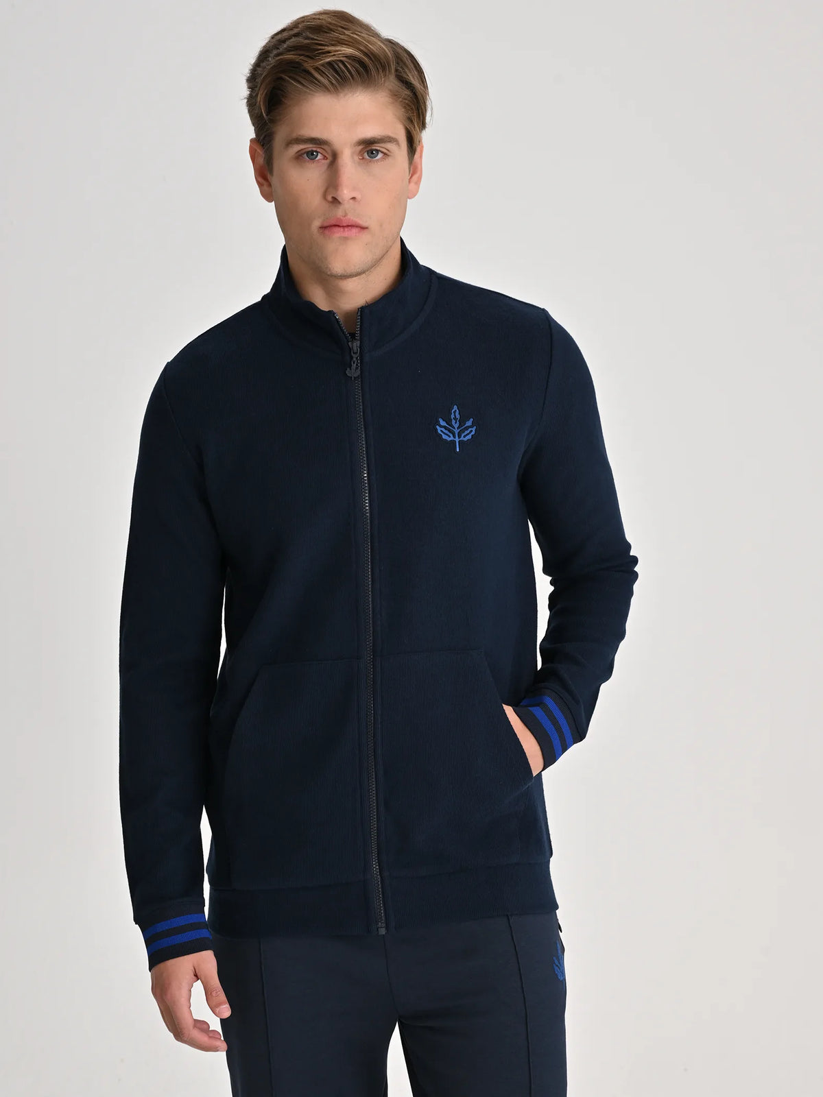 Fenerbahçe Lacivert Trend Triko Bantlı Erkek Sweatshirt