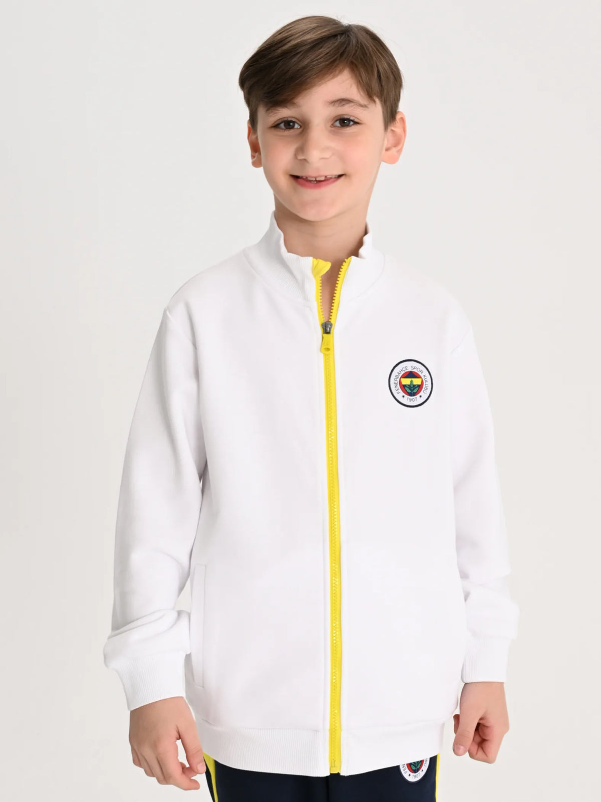Fenerbahçe Beyaz Tribün Sırt Baskılı Çocuk Sweatshirt