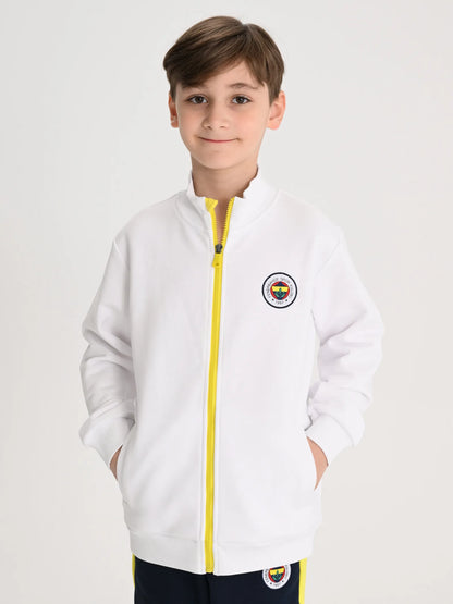 Fenerbahçe Beyaz Tribün Sırt Baskılı Çocuk Sweatshirt
