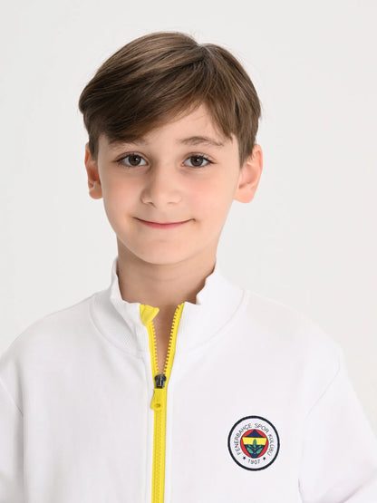 Fenerbahçe Beyaz Tribün Sırt Baskılı Çocuk Sweatshirt