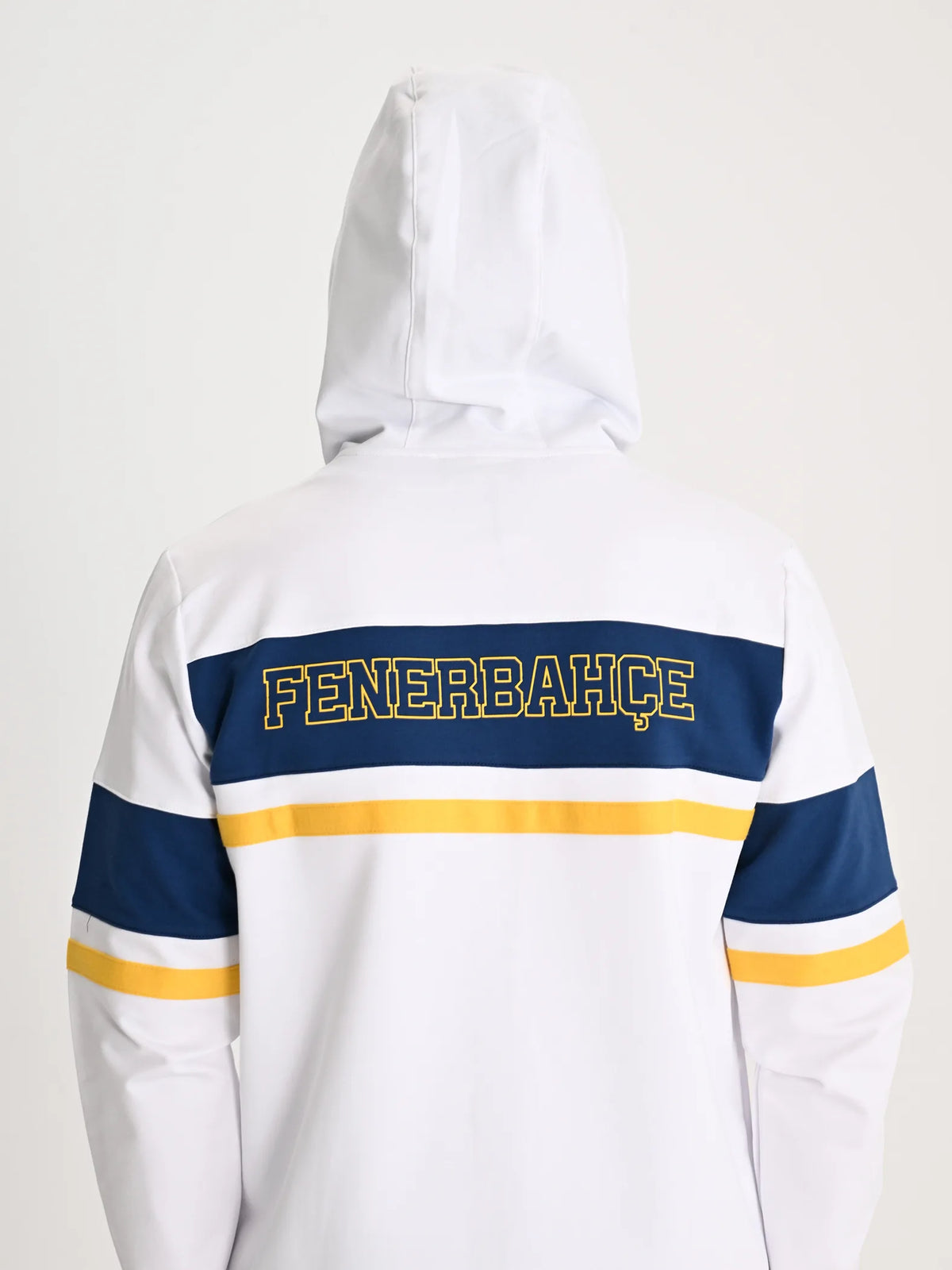 Fenerbahçe Beyaz Kolej Çelenk Logolu Erkek Sweatshirt