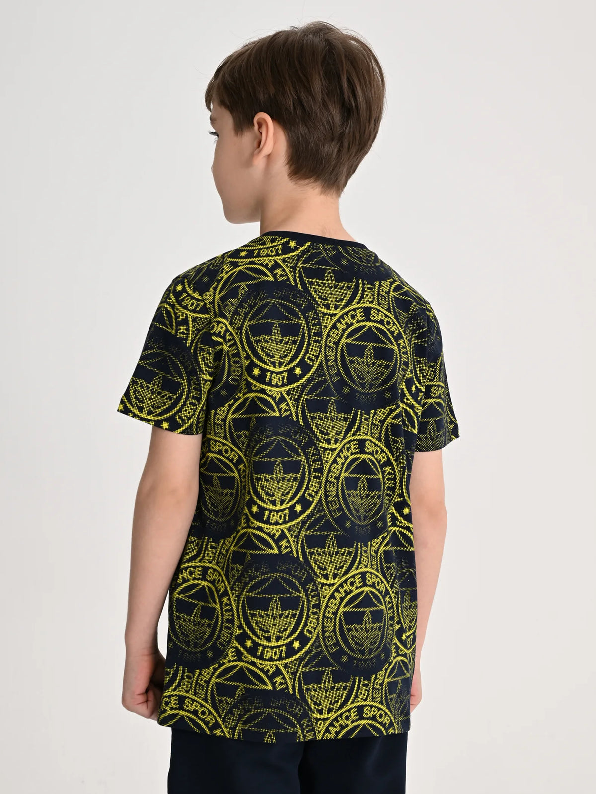 Fenerbahçe Lacivert Tribün Halftone Patternli Çocuk Tshirt
