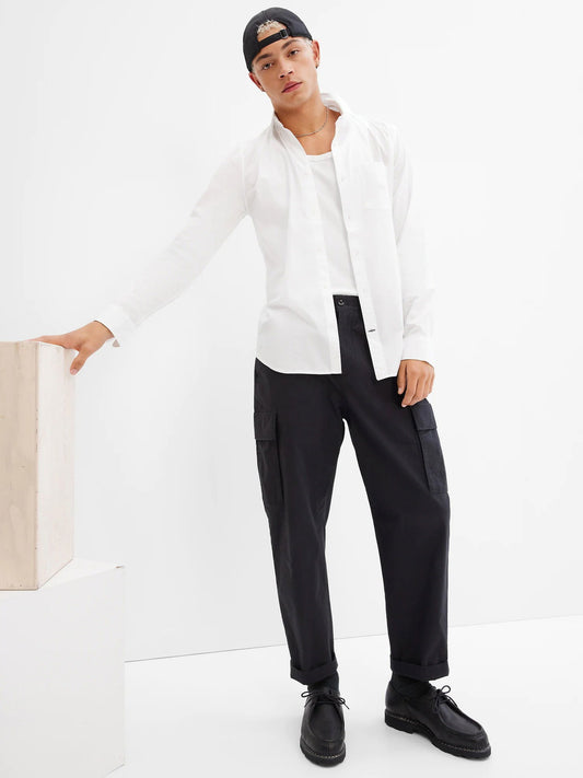 Mavi Streç Slim Fit Poplin Gömlek