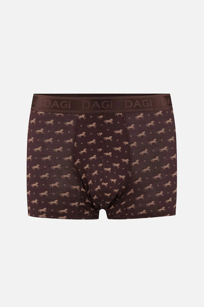 Bordo-kahve 3'lü Desenli Micro Modal Boxer