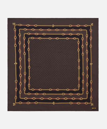 Kahverengi %100 Ipek Görsel Baskılı Monogram Eşarp I00000082045074 | Ipekyol