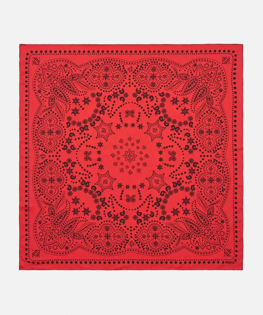 Kırmızı %100 Ipek Şal Desenli Monogram Eşarp I00000082043034 | Ipekyol