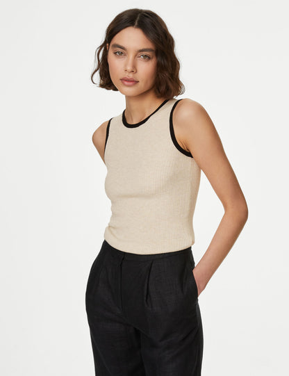 Regular Fit Yuvarlak Yaka Örme Bluz