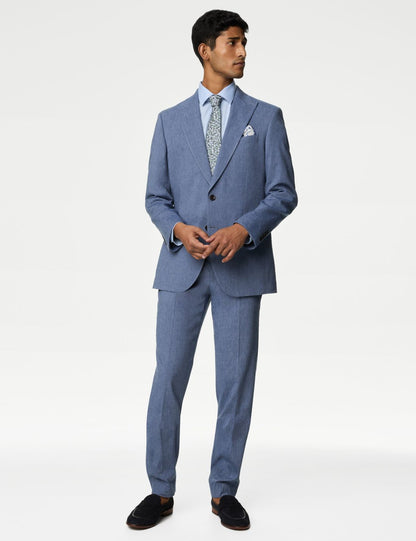 Tailored Fit Klasik Keten Ceket