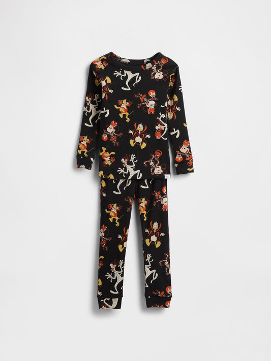 Siyah Gap × Disney Organik Brushed Pamuk Halloween Pijama Takımı