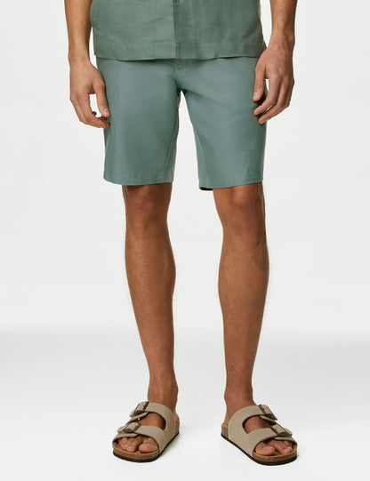 Regular Fit Keten Chino Şort