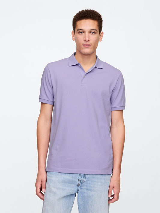 Lila Pique Polo Yaka T-Shirt