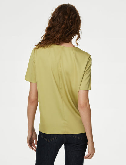 Regular Fit Kısa Kollu Bluz
