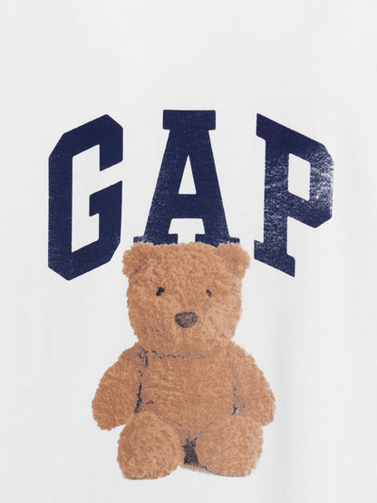 Beyaz Organik Pamuk Vintagesoft Logo T-shirt