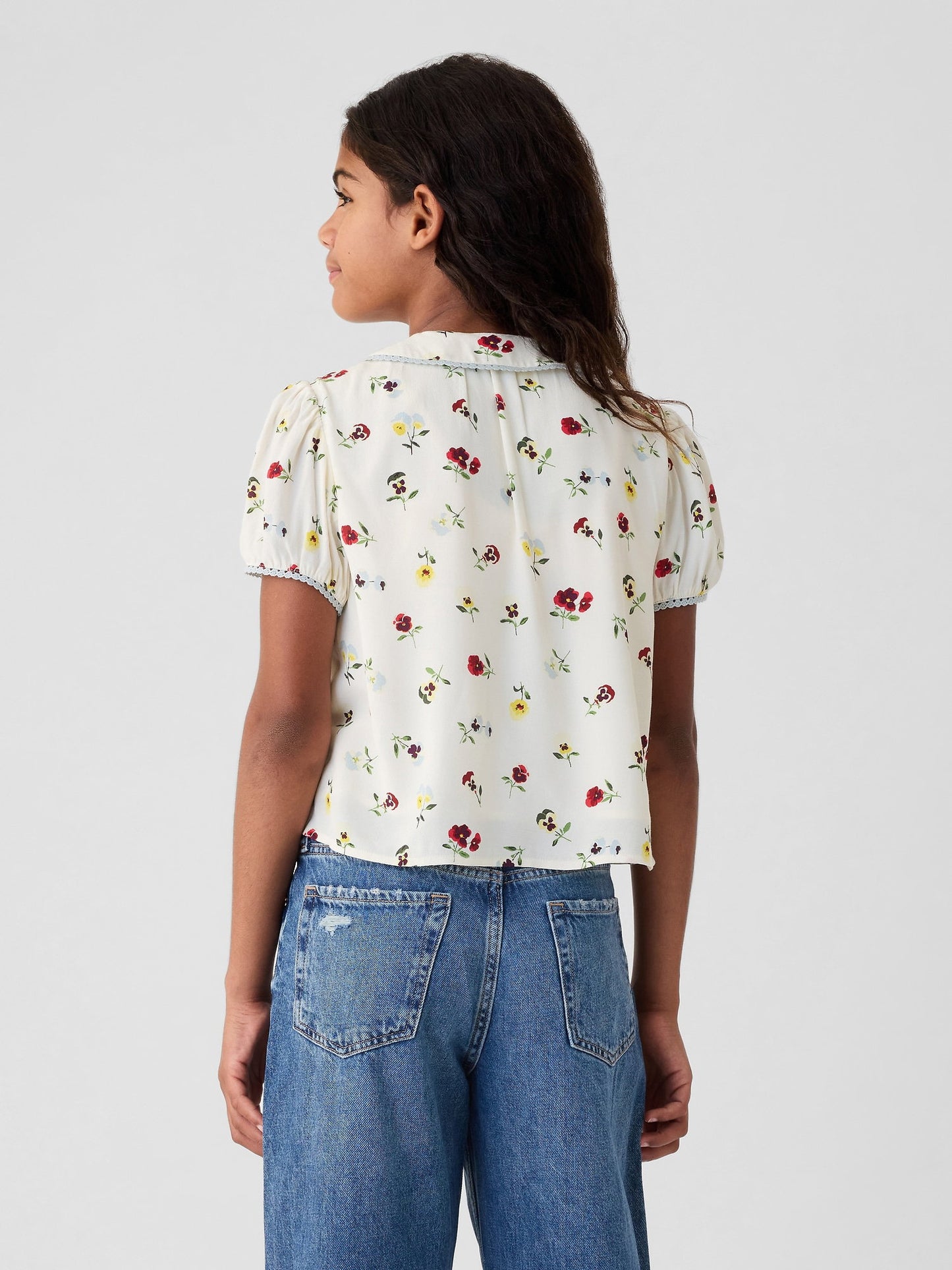 Beyaz Gap × Dôen Çiçek Desenli Bluz