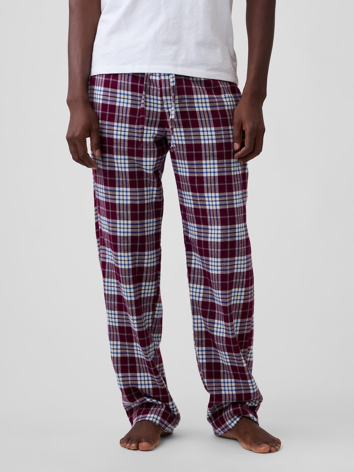 Bordo Relaxed Flannel Pijama Altı