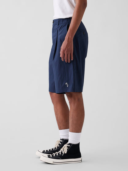 Lacivert Gap × Malbon Textured Poplin Baggy Şort