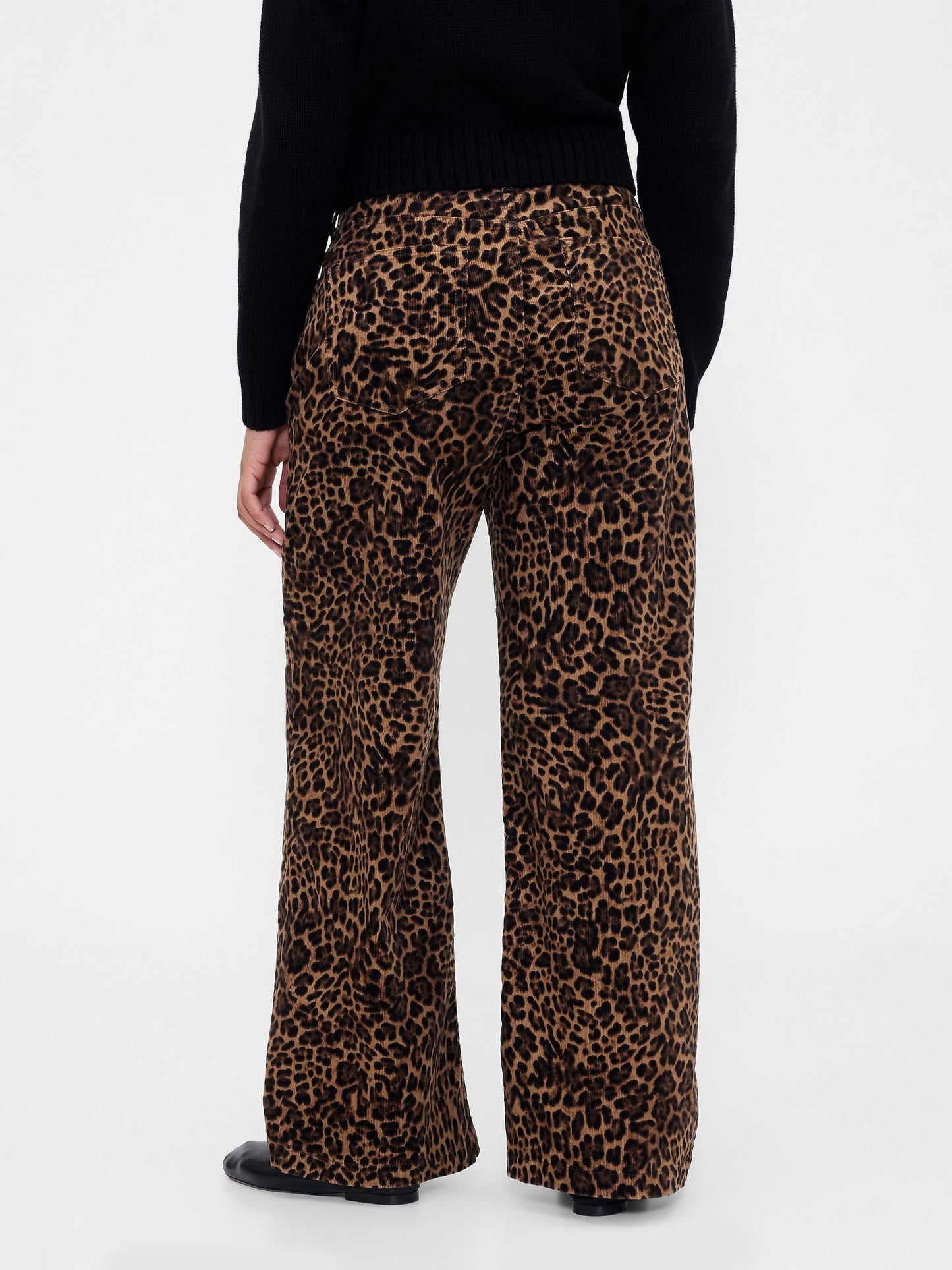 Kahverengi High Rise Kadife Stride Wide-leg Jean Pantolon