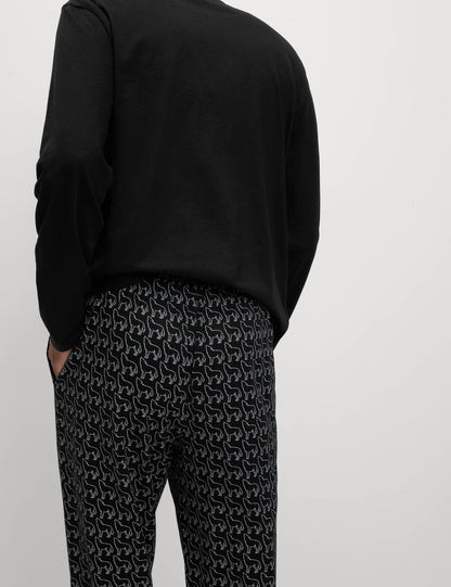 Saf Pamuklu Desenli Pijama Takımı