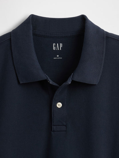 Gri Relaxed Pique Polo T-shirt
