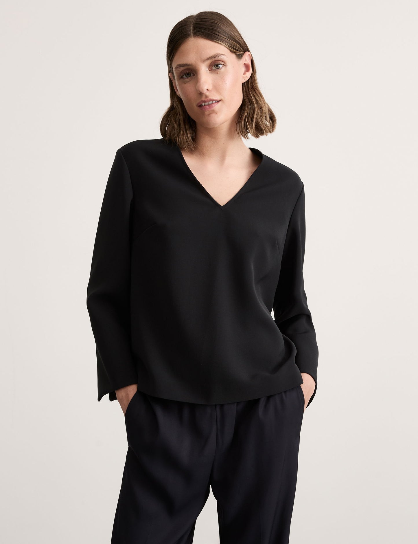 Relaxed Fit V Yaka Bluz