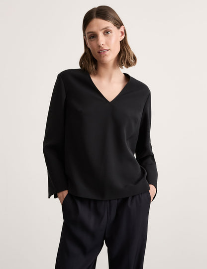 Relaxed Fit V Yaka Bluz
