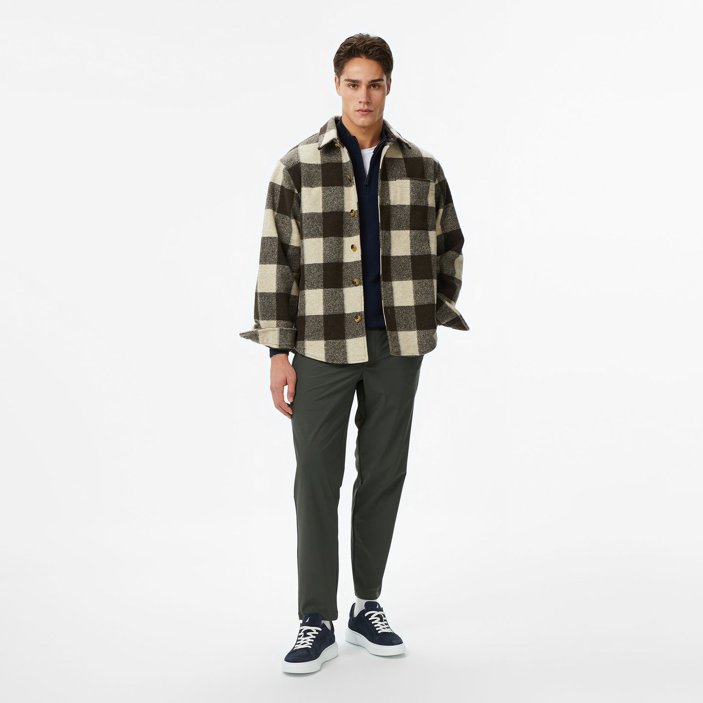 Nautica Erkek Kahverengi Classic Fit Gömlek