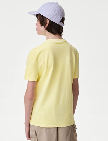 Saf Pamuklu Kısa Kollu T-shirt (6-16 Yaş)