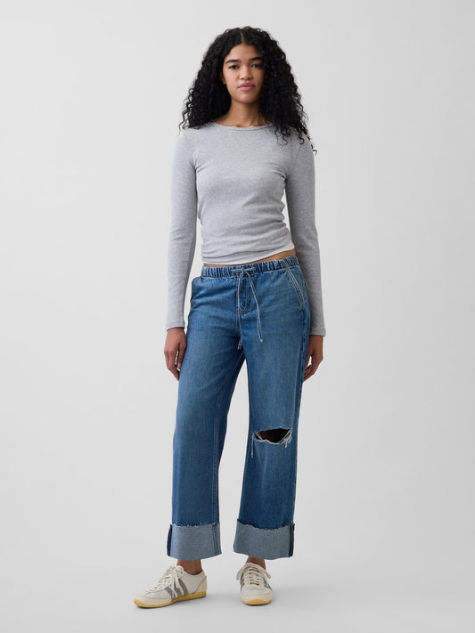 Mavi Low Rise '90s Loose Easy Crop Jean Pantolon