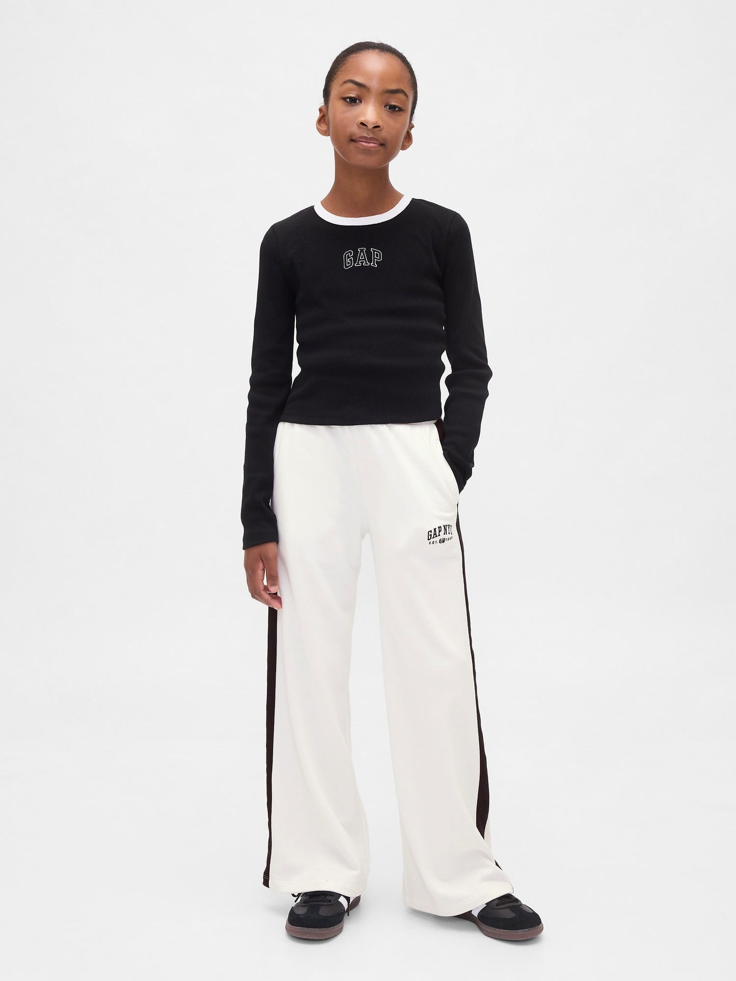 Beyaz Vintagesoft Baggy Gap Logo Pantolon