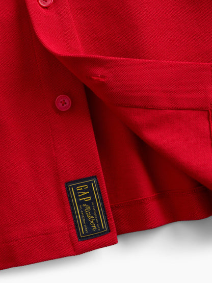 Kırmızı Gap × Malbon Pique Polo Over Gömlek
