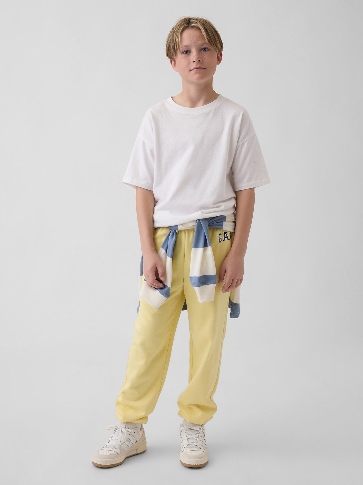 Sarı Relaxed Gap Logo Fransız Havlu Kumaş Jogger Eşofman Altı