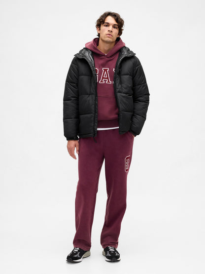 Bordo Heavyweight Relaxed Logo Pantolon