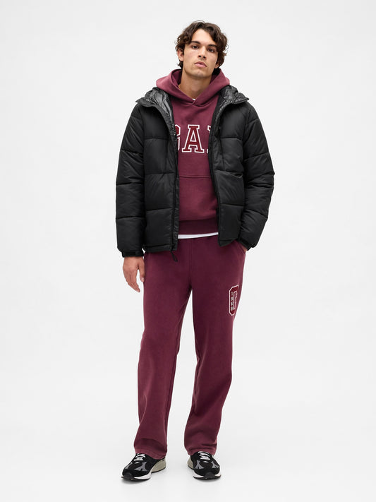 Bordo Heavyweight Relaxed Logo Pantolon